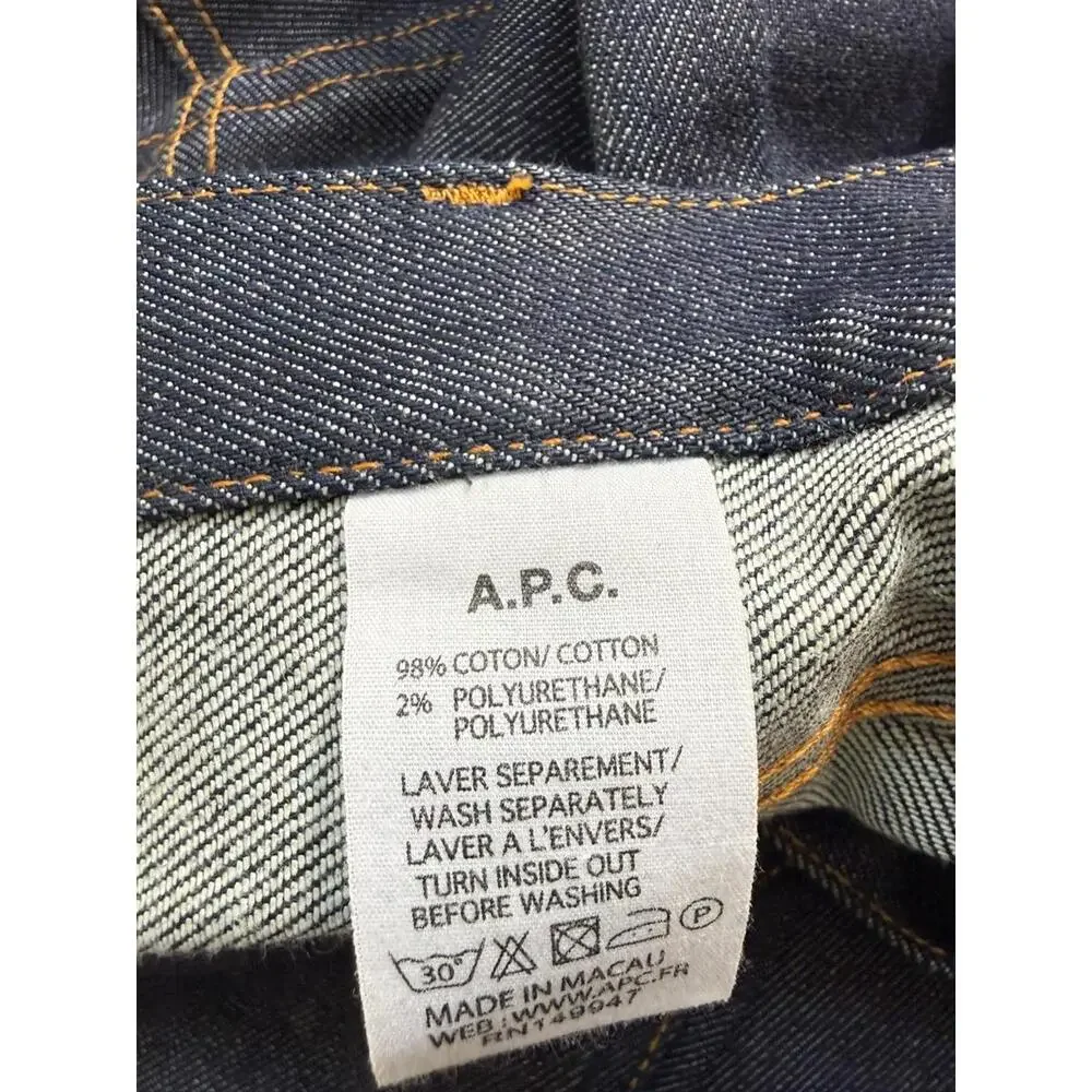 A.P.C. Petit New Standard PNS Jeans Raw Selvedge Button Fly 33x31 - Picture 5 of 8